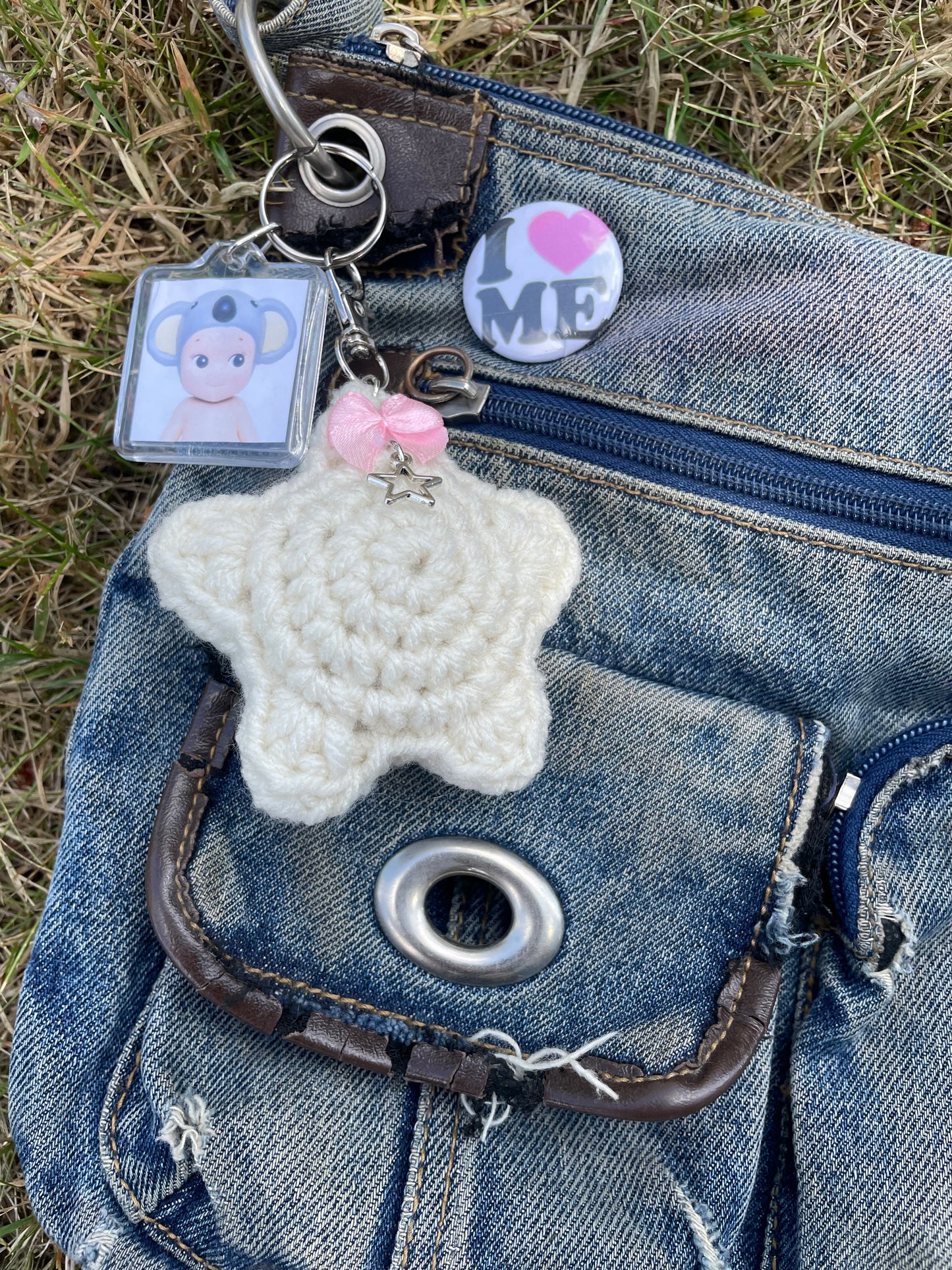 crochet star keychain
