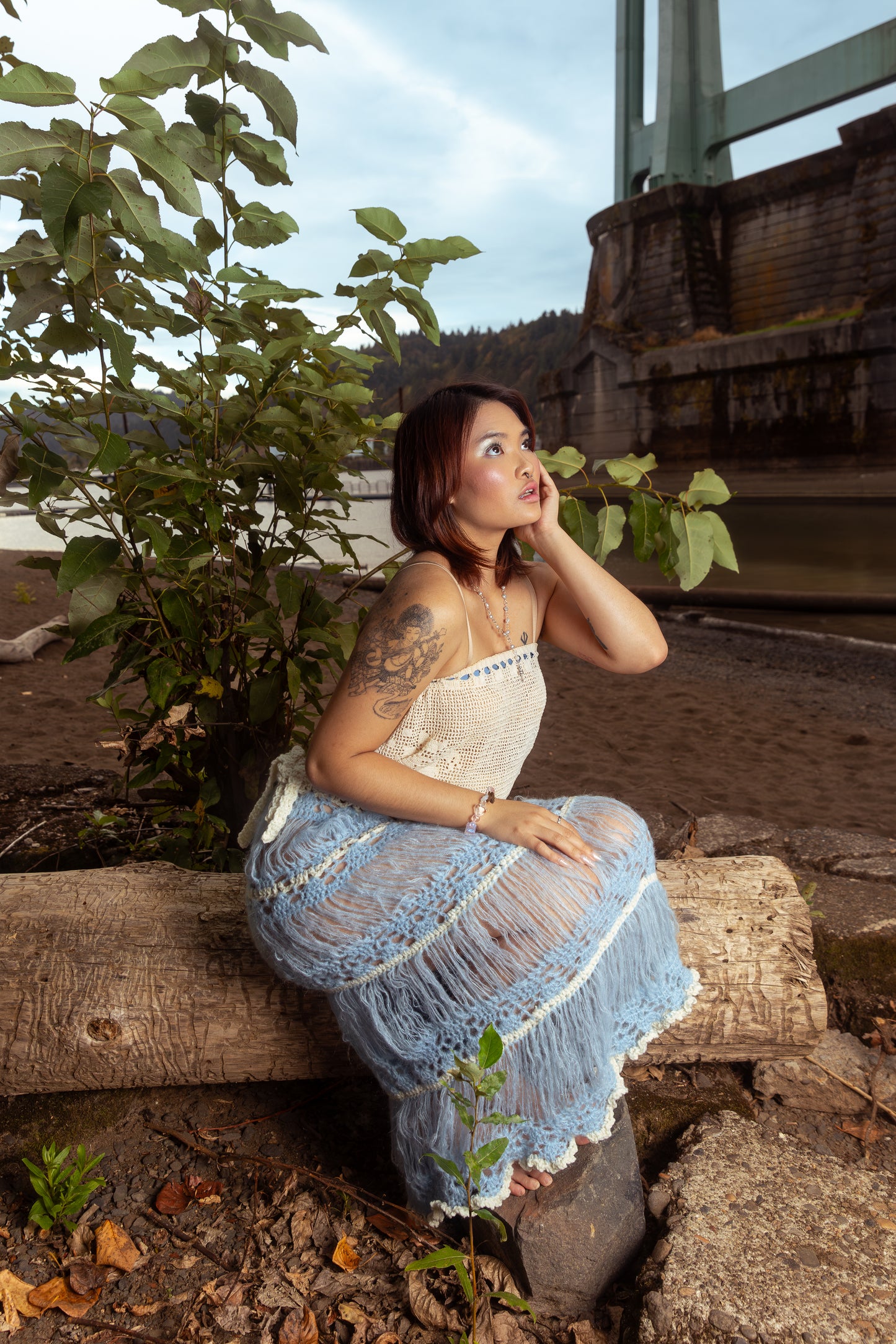 lacy mohair maxi skirt
