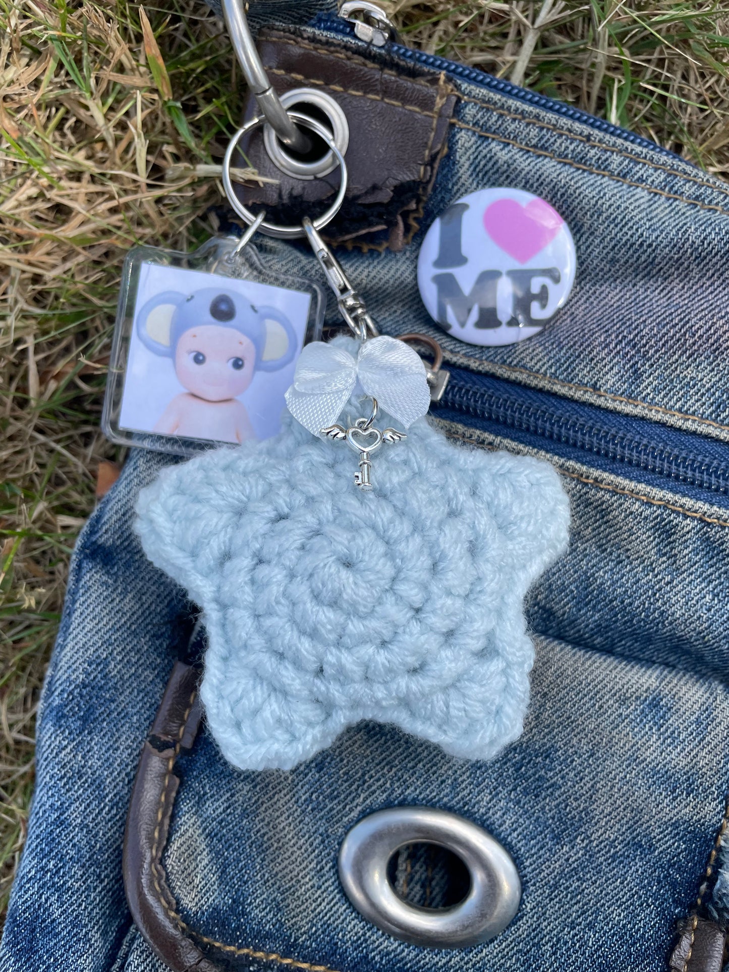 crochet star keychain