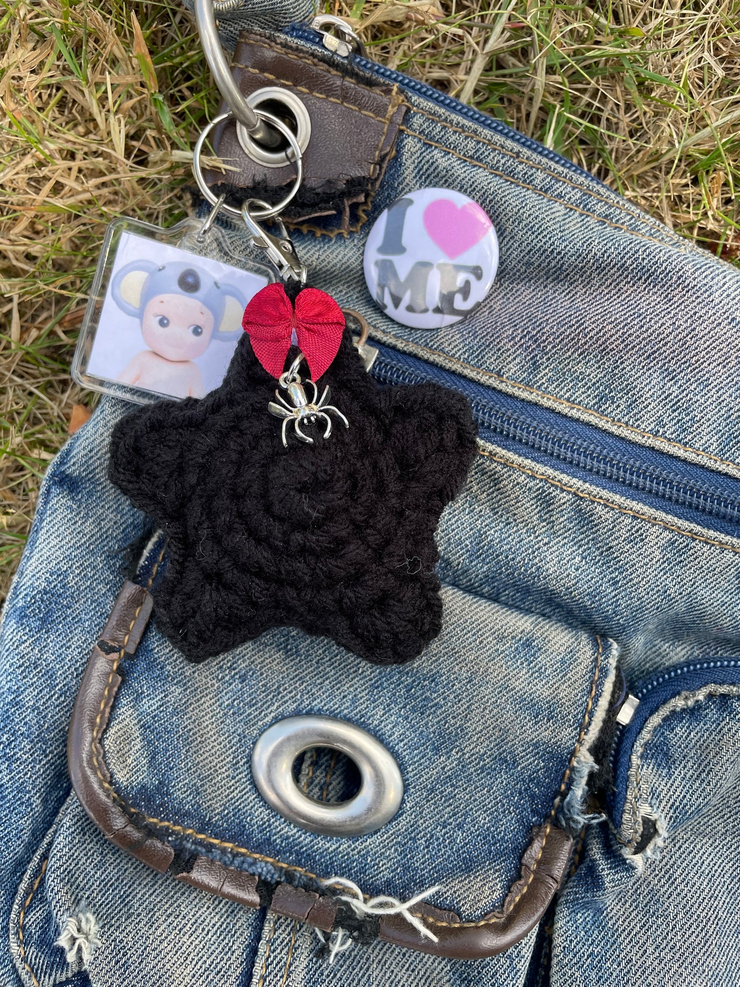 crochet star keychain