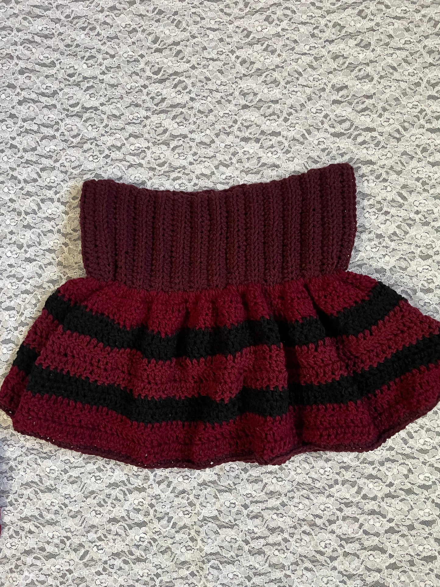 crochet ribbed mini skirt