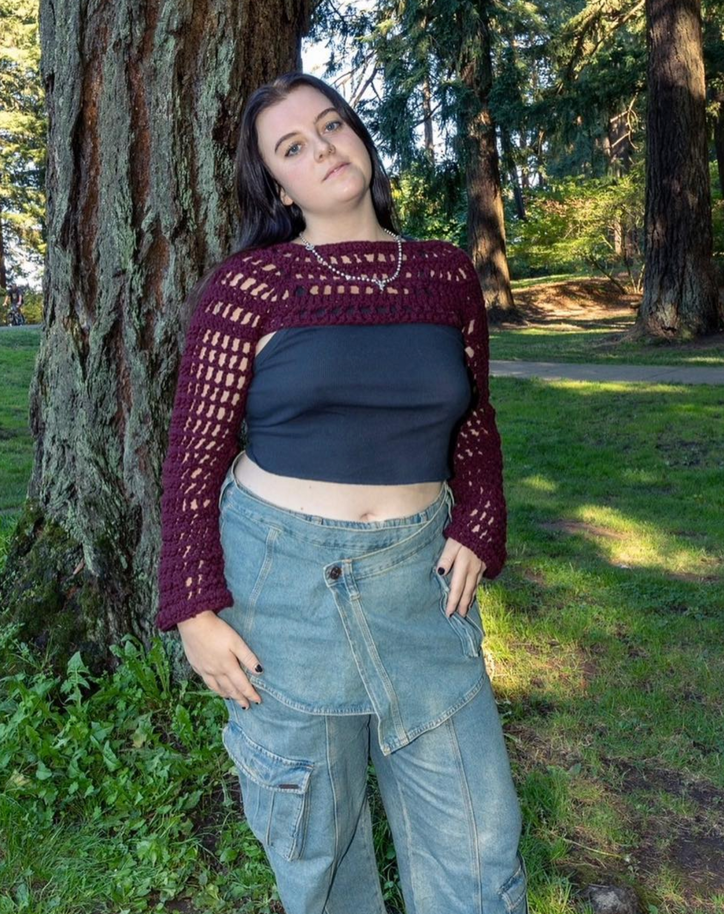 crochet mesh shrug