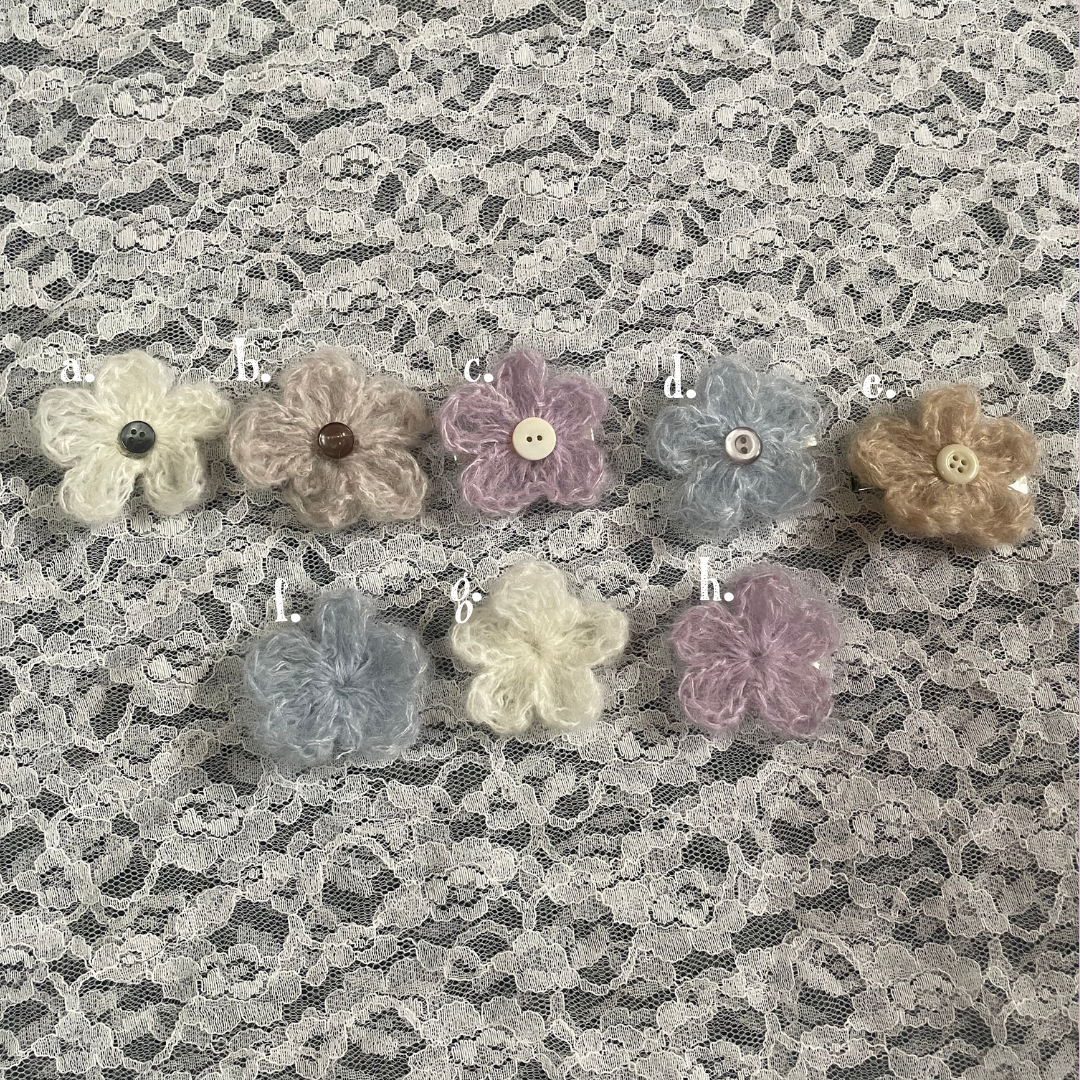 crochet flower hair clip