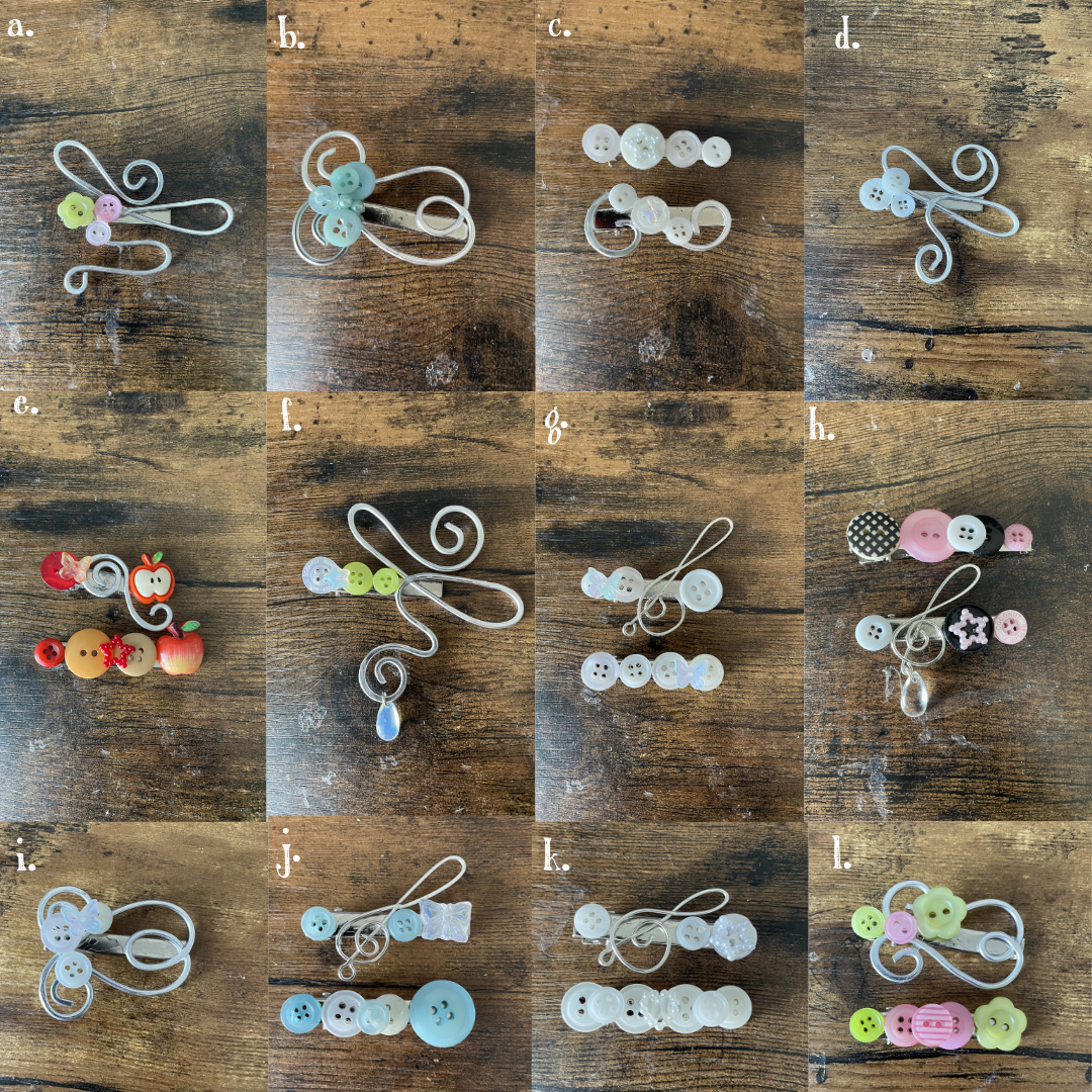 wire button hair clip