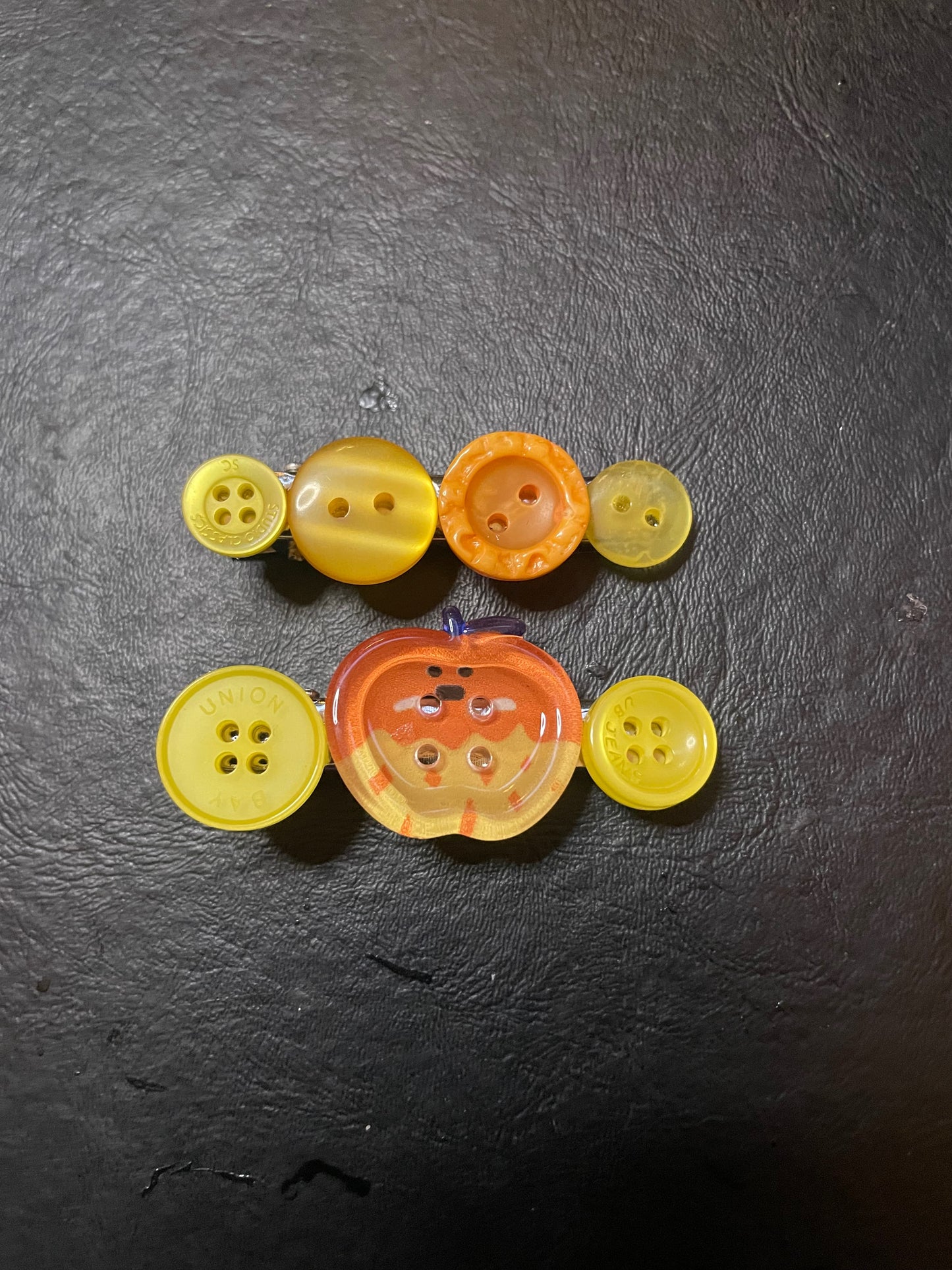 resin button hairclips