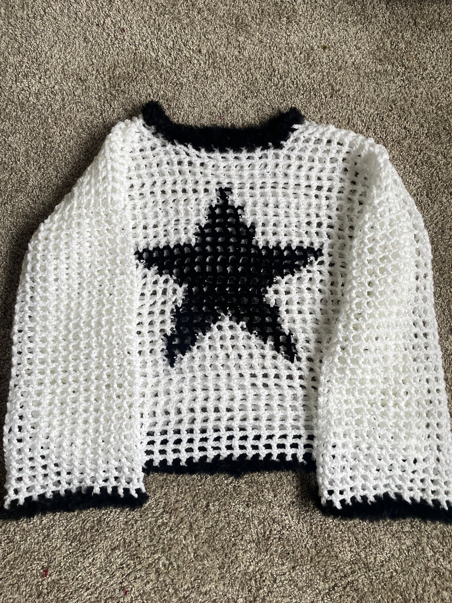 Crochet Fuzzy Star Jumper