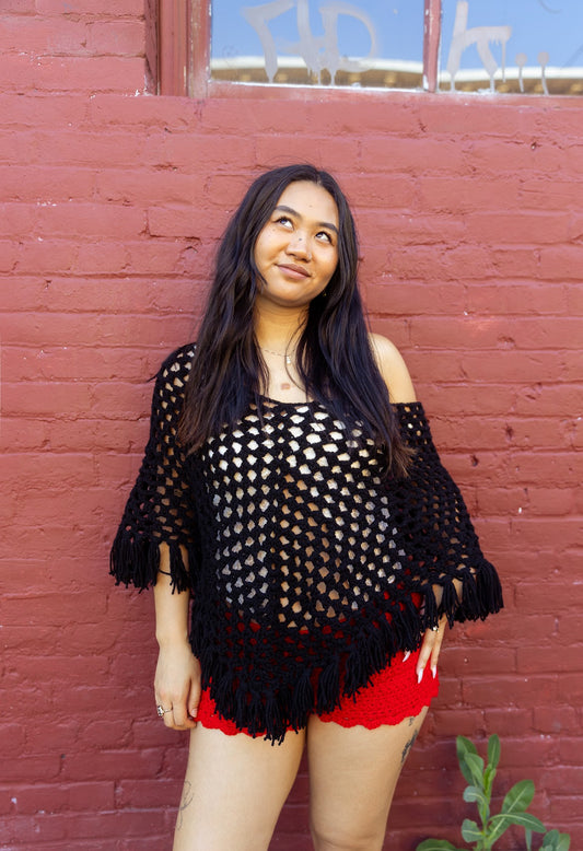 Crochet Mesh Poncho