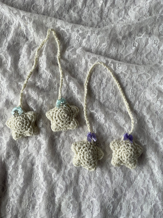 crochet star car hangers