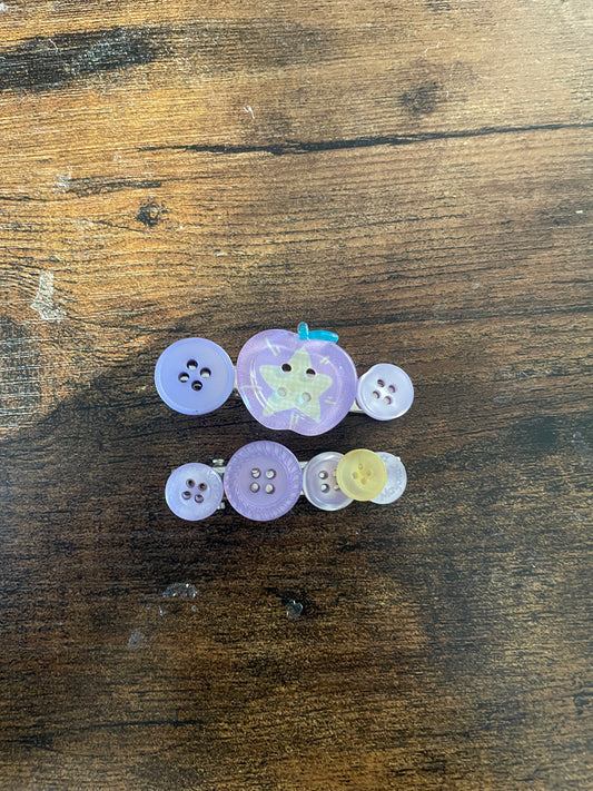 resin button hairclips