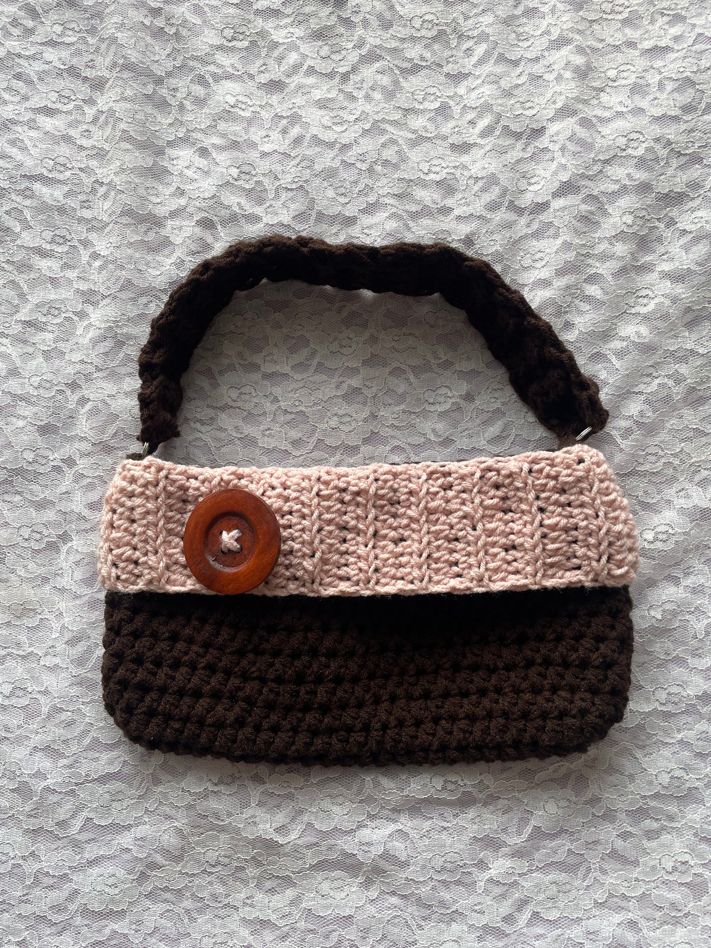 button crochet mini purse