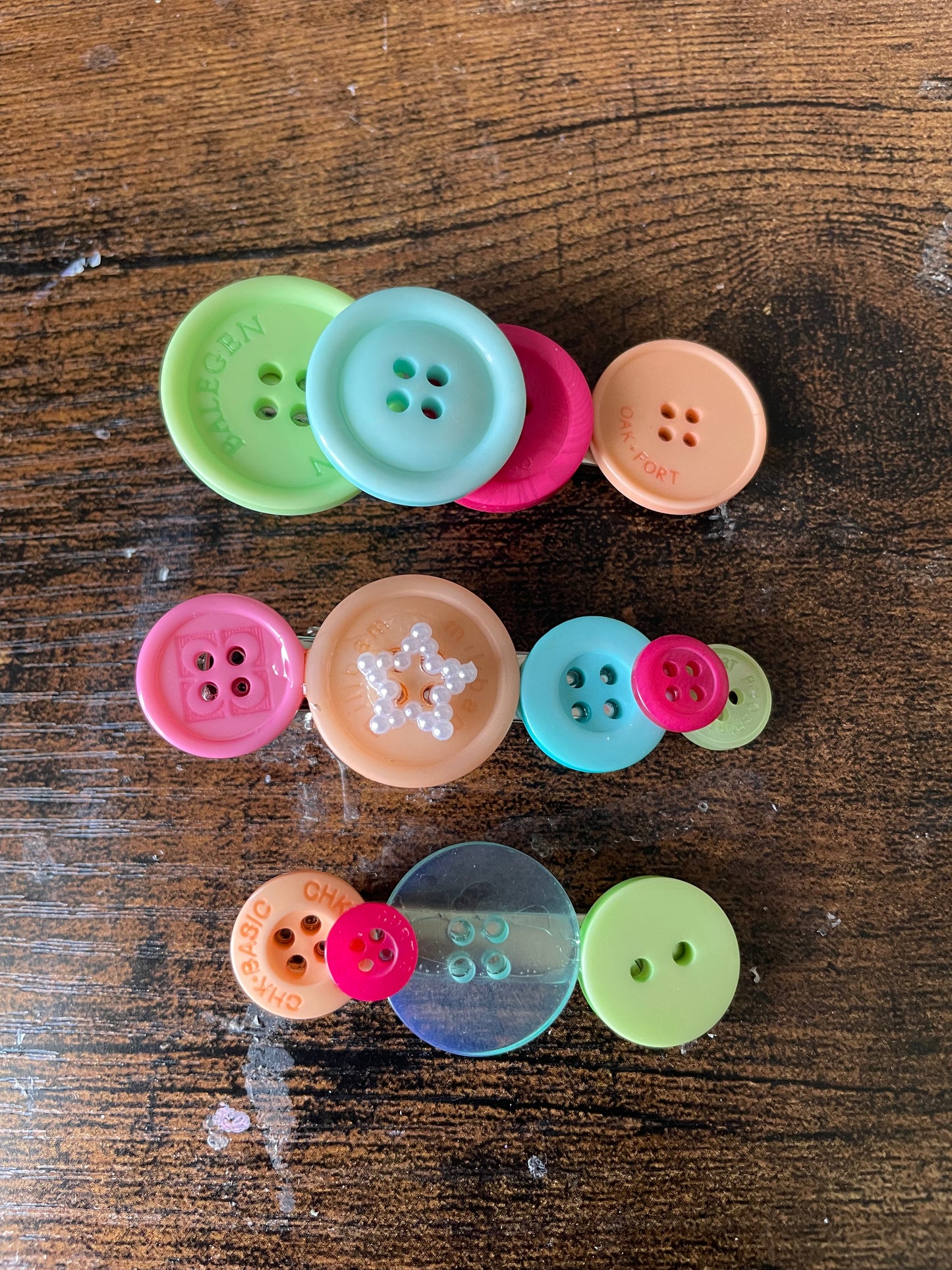 button hair clip 3-pack