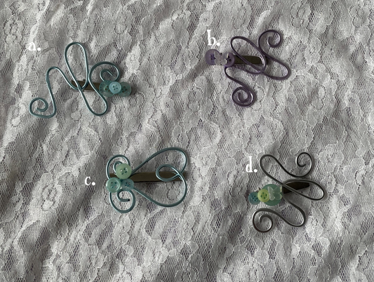 wire wrapped button hair clip