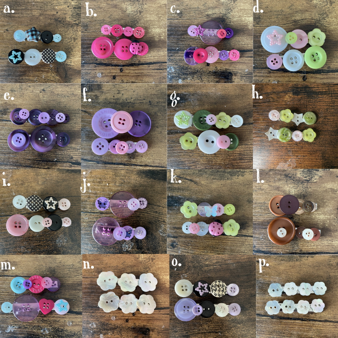 button hair clip 2- pack