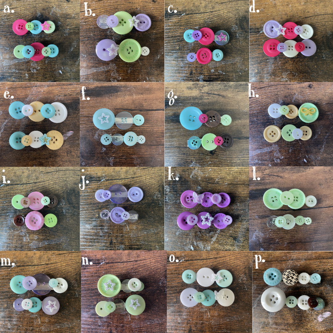 button hair clip 2- pack