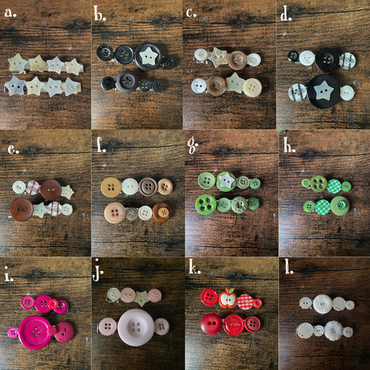 button hair clips 2-pack