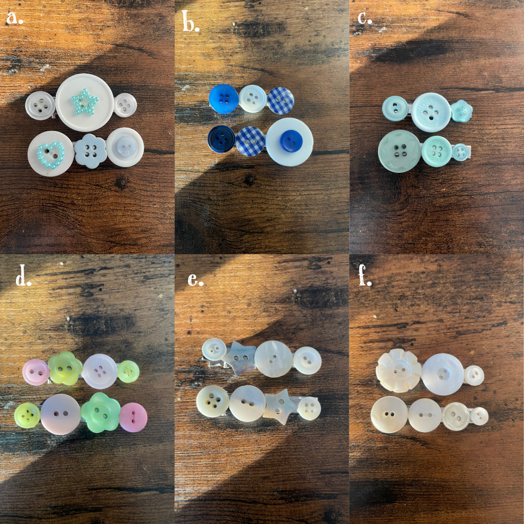 button hair clips 2-pack