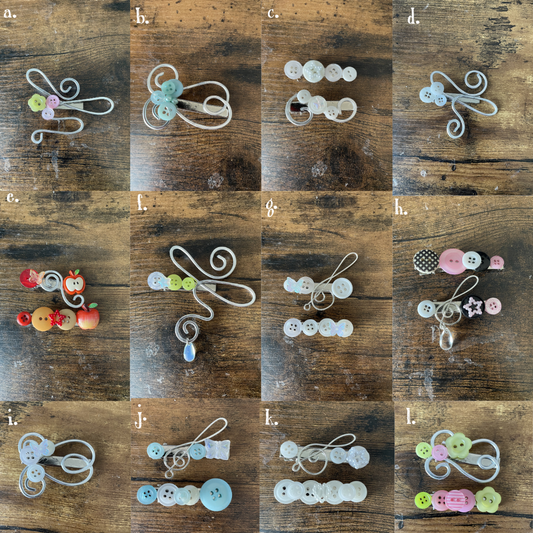 wire button hair clip