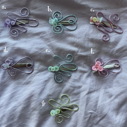 wire button hair clip