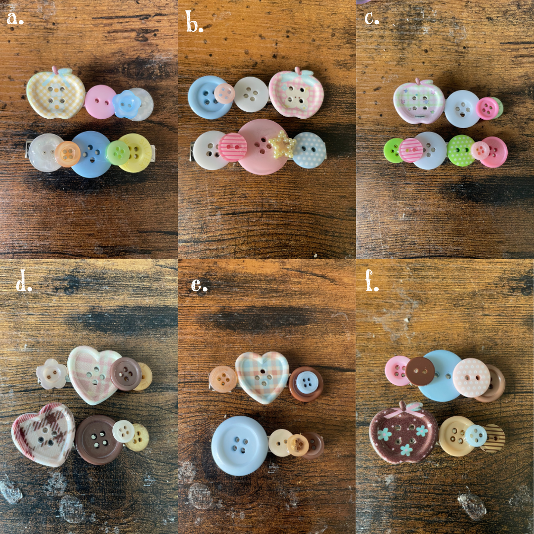 resin button hairclips